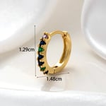 Multi / 1 Piece Simple Series Copper   Gold Color Material Zircon Women's Hoop Earrings 